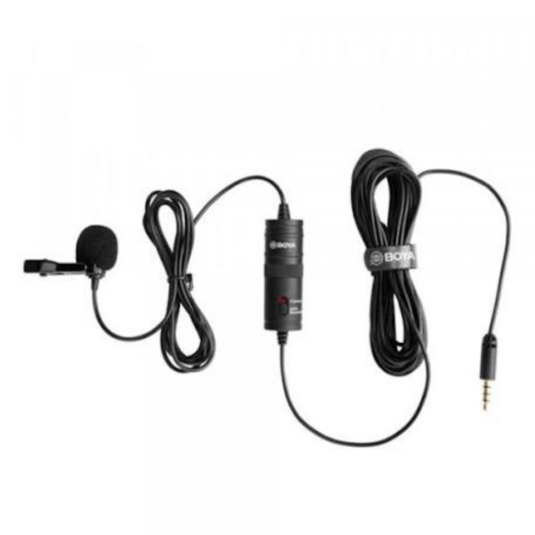 BOYA By-m1 3.5mm Electret Condenser Microphone with 1/4" Adapter for Smartphones, DSLR, Camcorders - Image 3